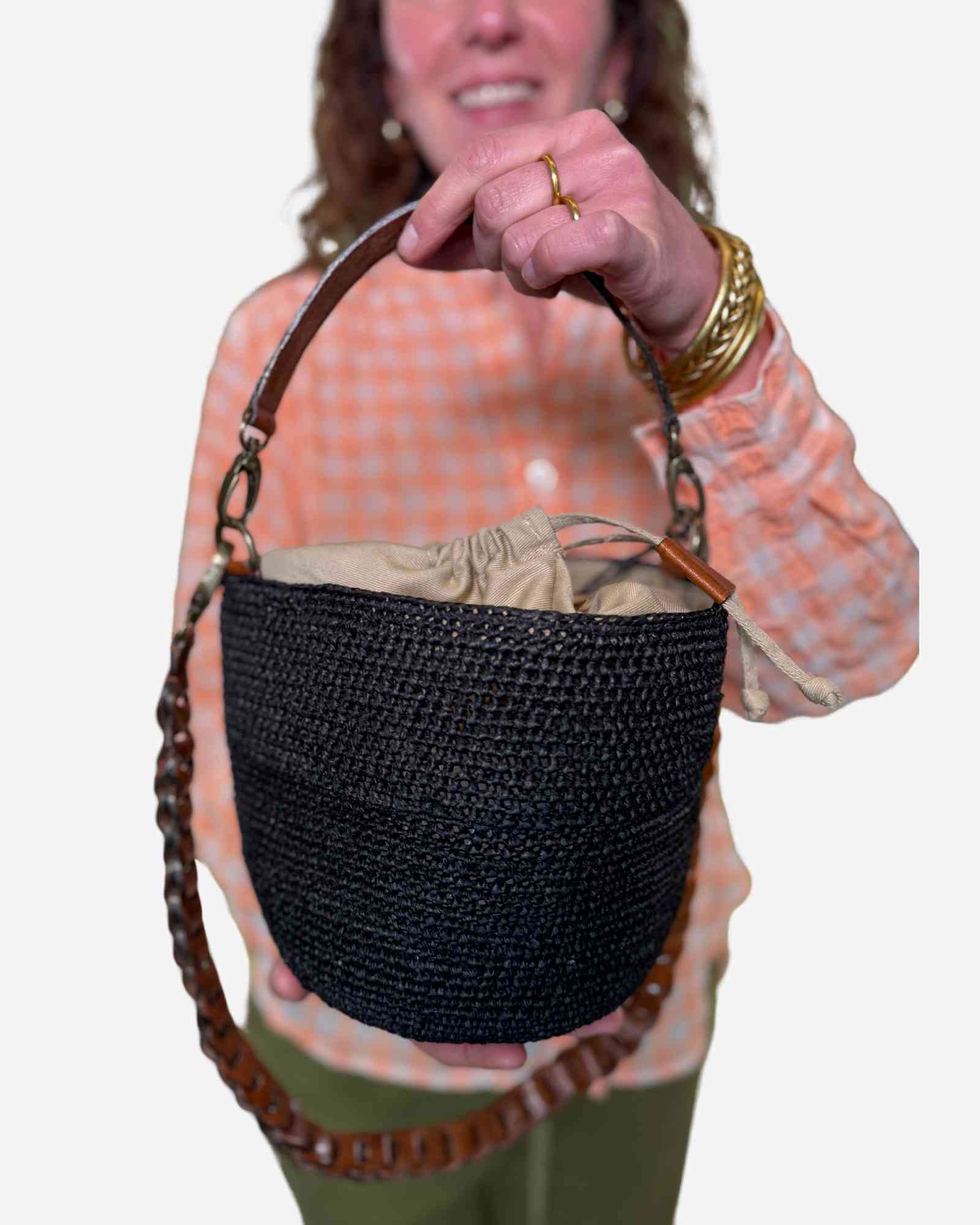 Borsa In Rafia Akama Nera