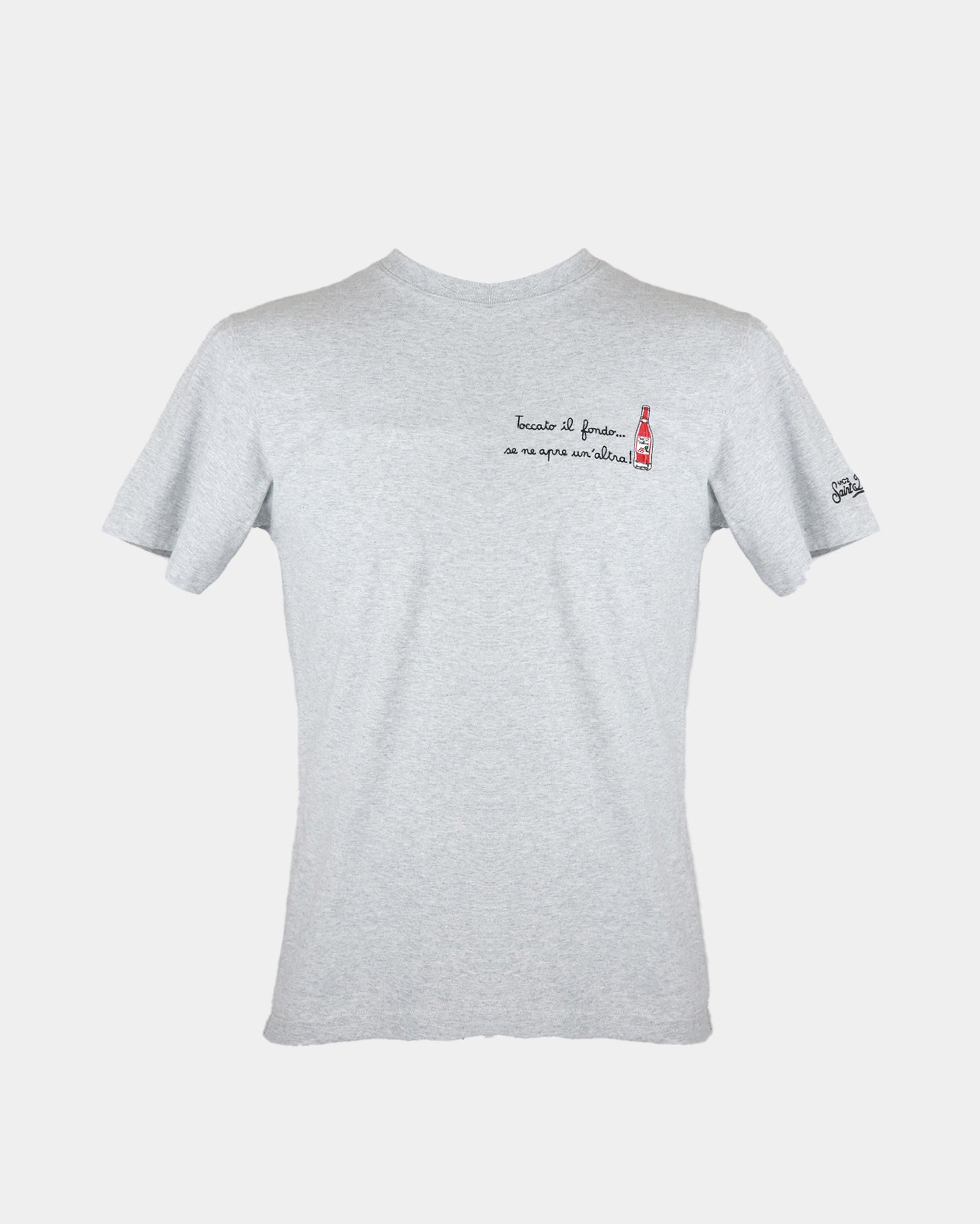 T-Shirt With Embroidery Fondo Bottiglia