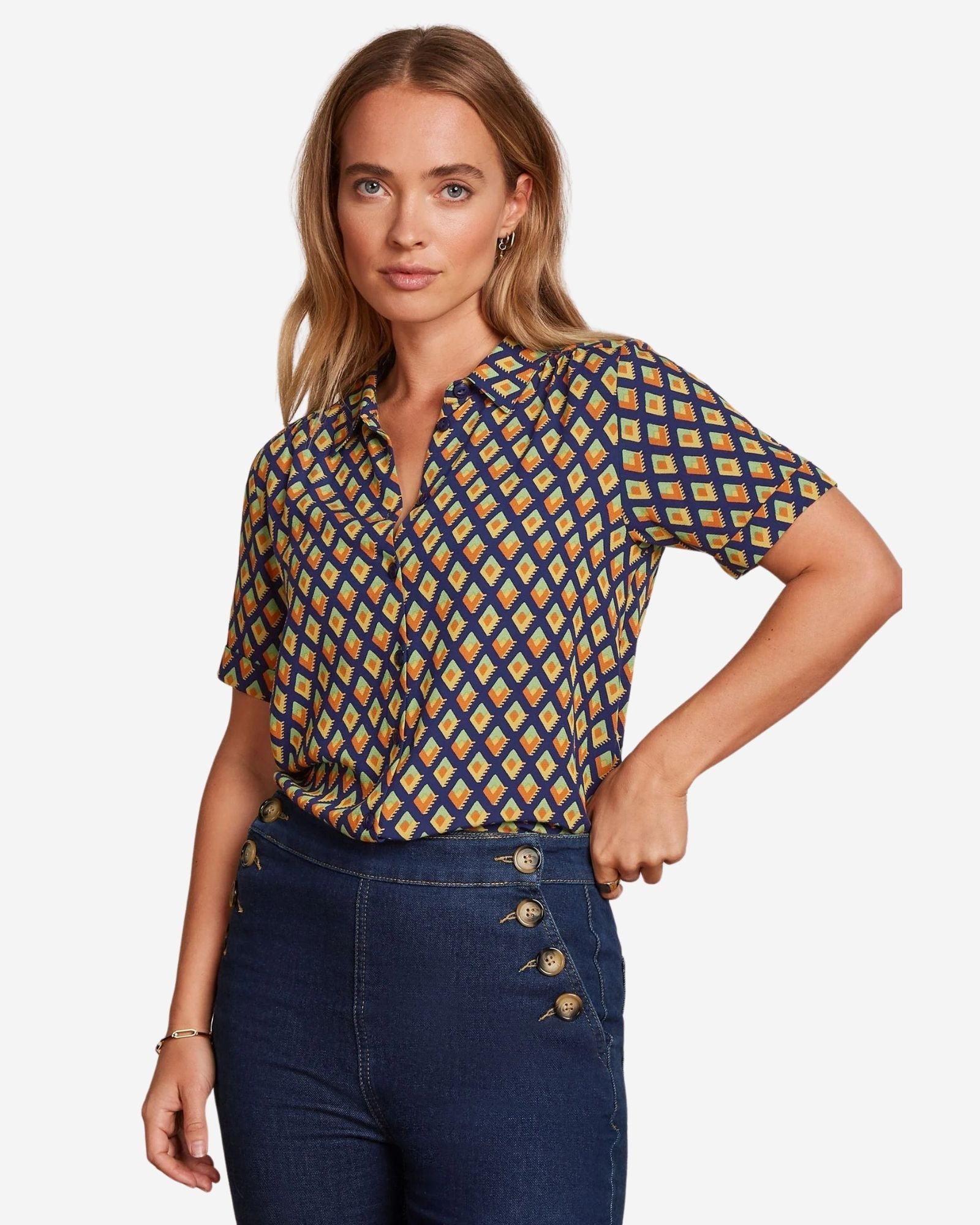 Maisie Blouse Pebble Woven