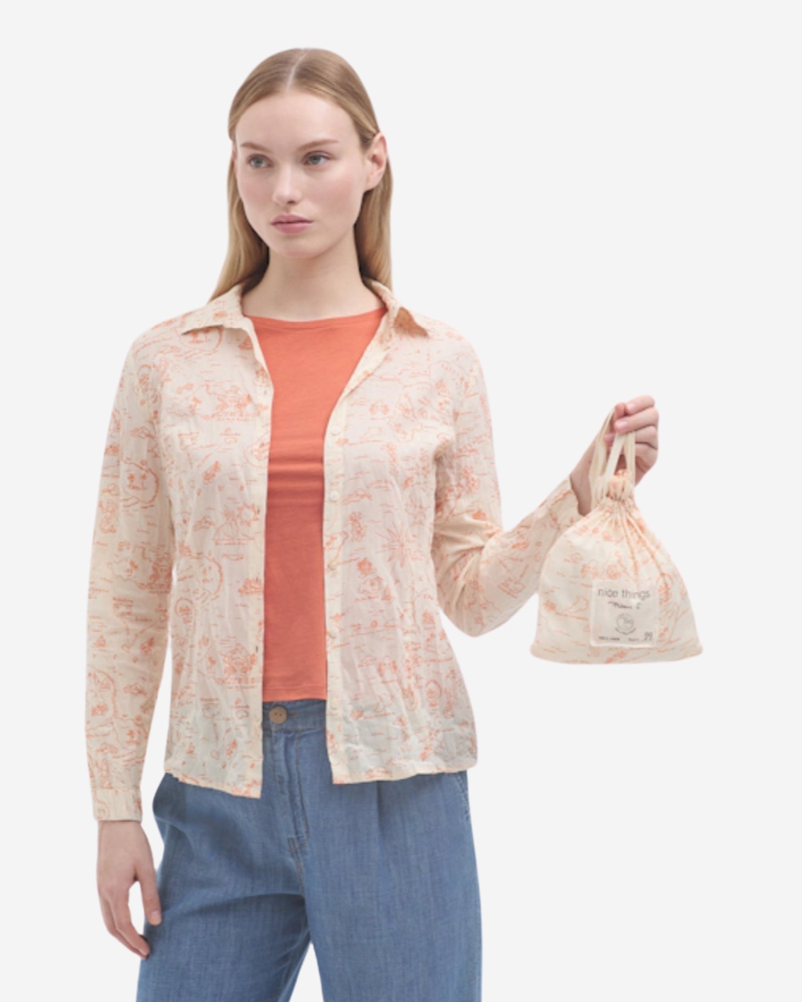Pacific Island Print Basic Shirt