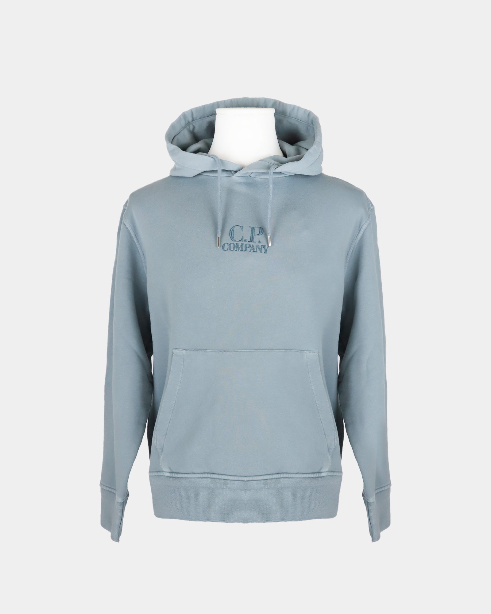 Cotton Diagonal Fleece Hooded Logo Sweatshirt
