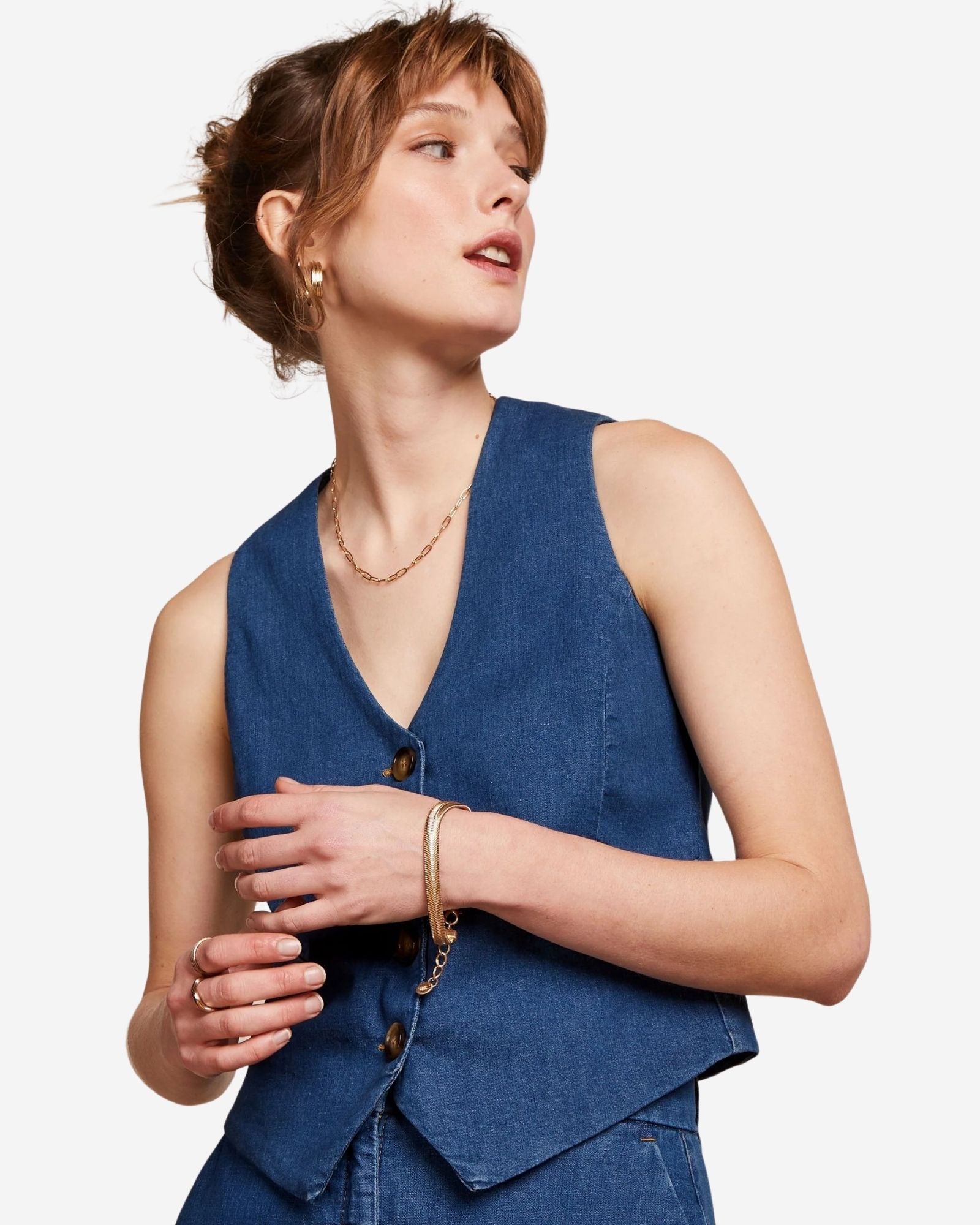 Bianca Gilet Chambray