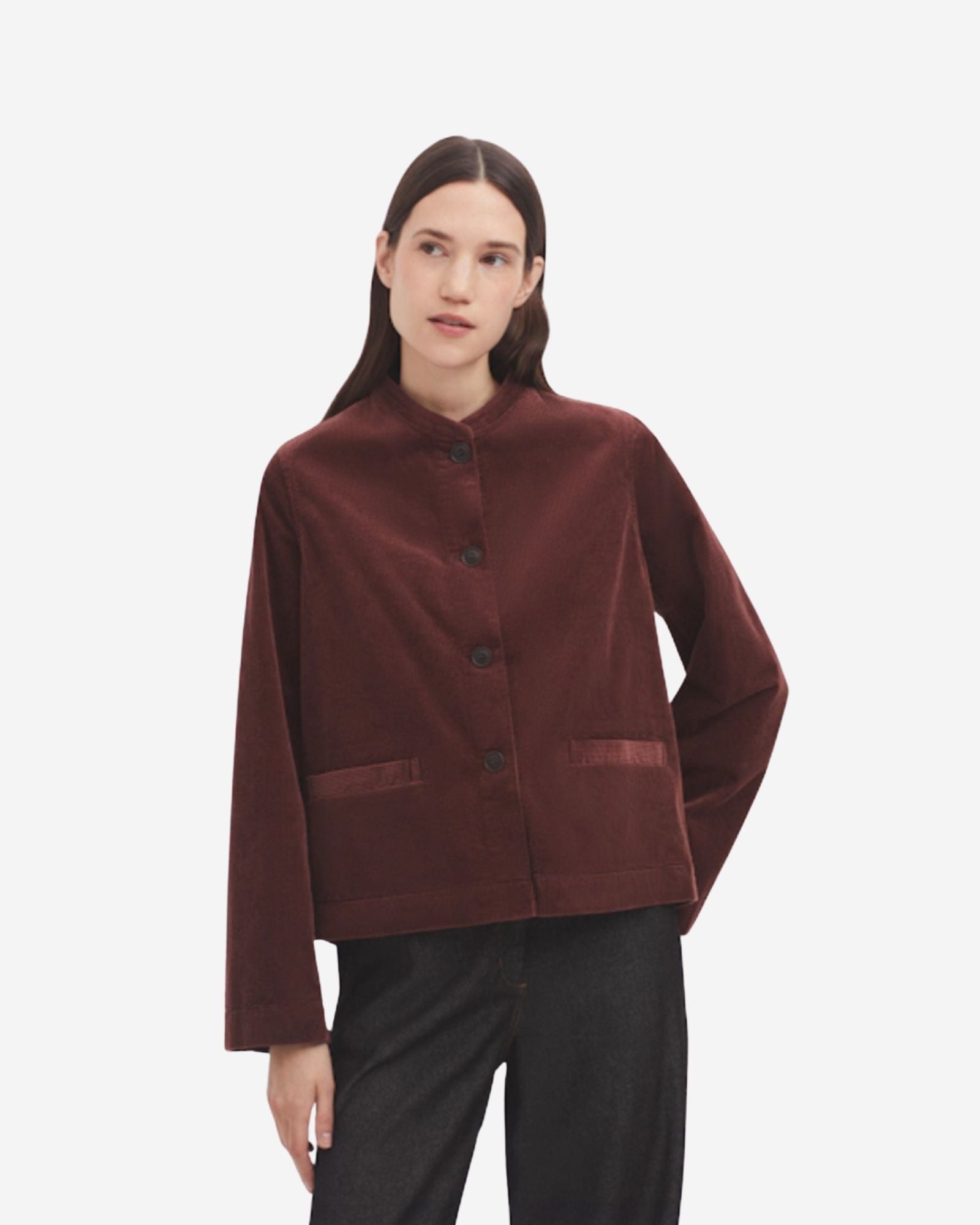 Mandarin Collar Corduroy Jacket