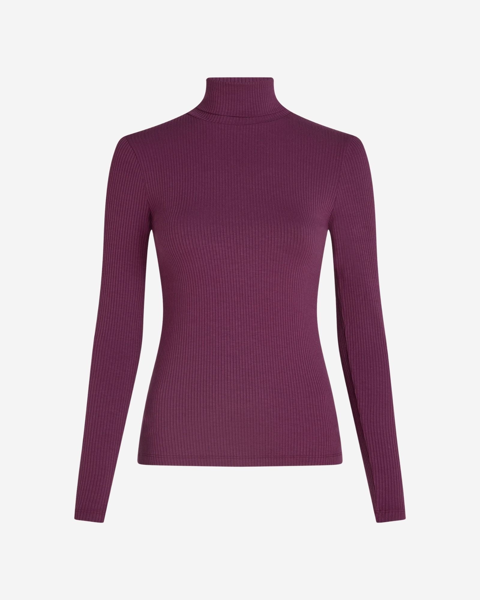 Roll Neck Top Uni Rib