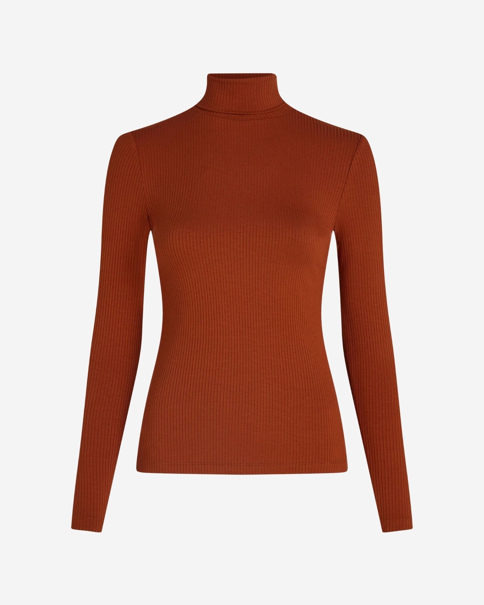 Roll Neck Top Uni Rib