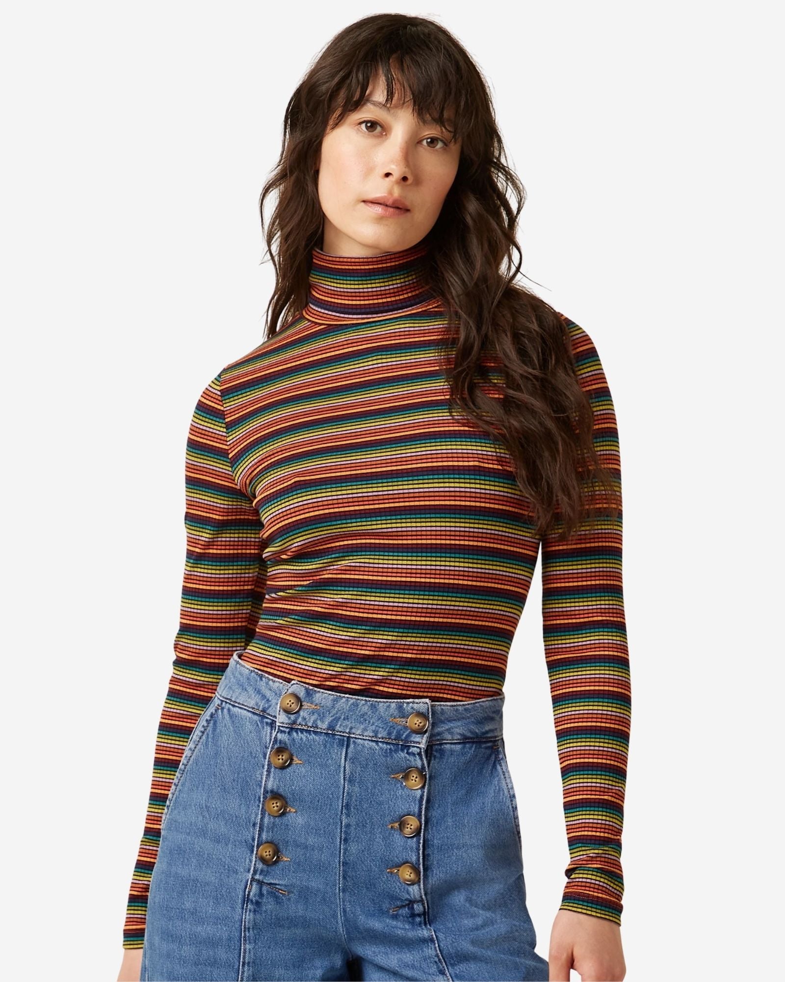 Roll Nek Top Lumi Stripe