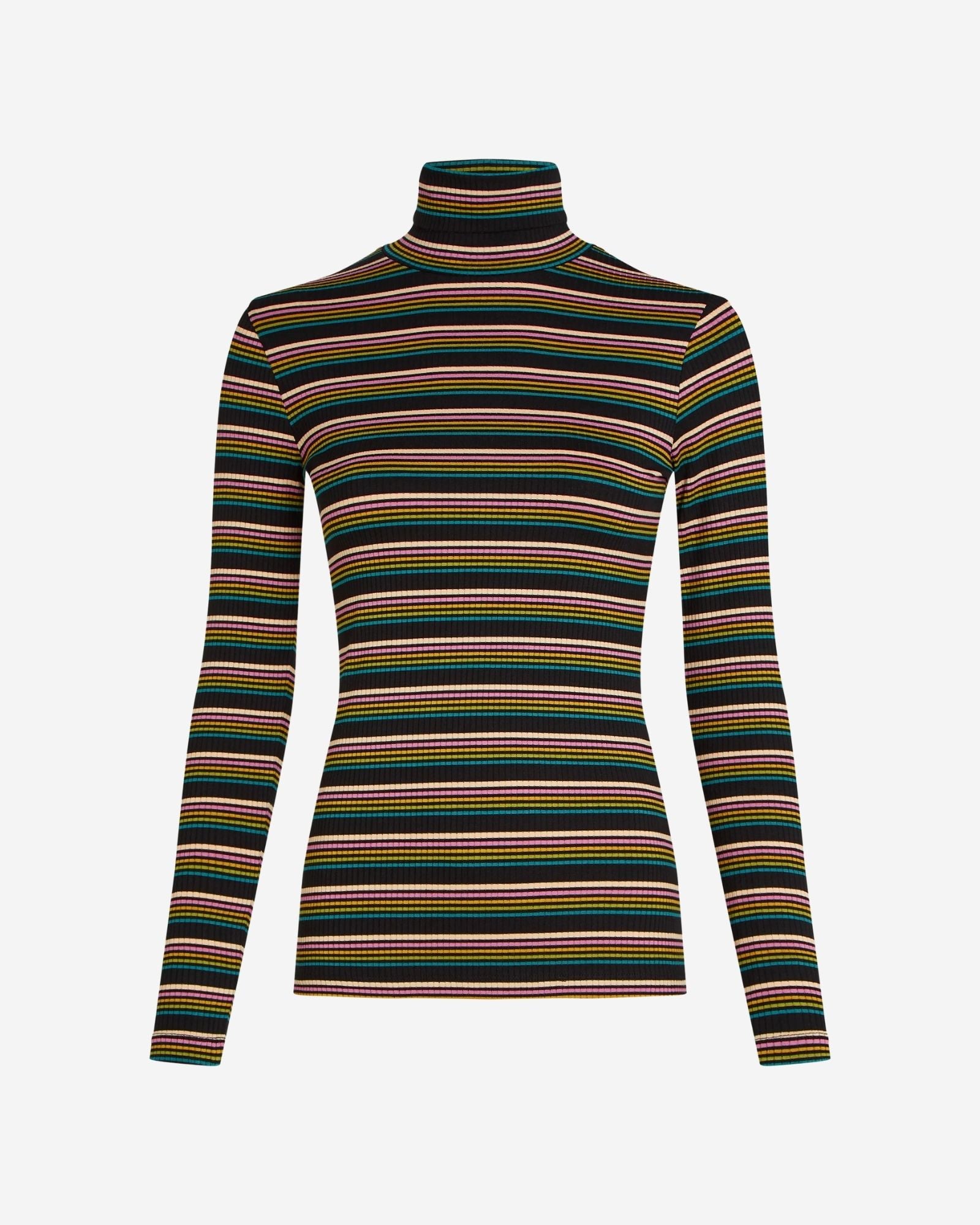 Roll Neck Top Frostine Stripe