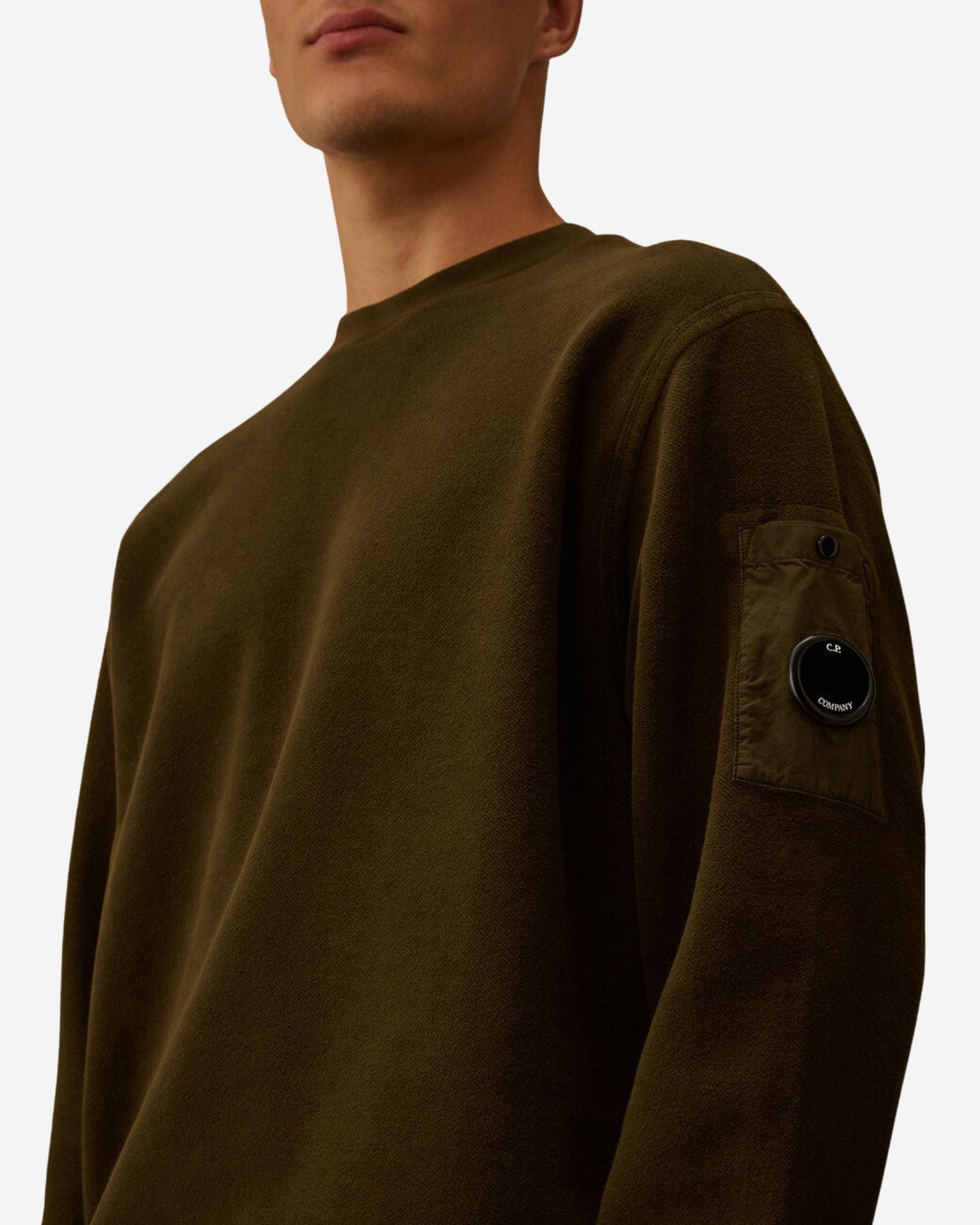 Sweatshirts Crew Neck In Brushed Emerized Diagonal Fleece