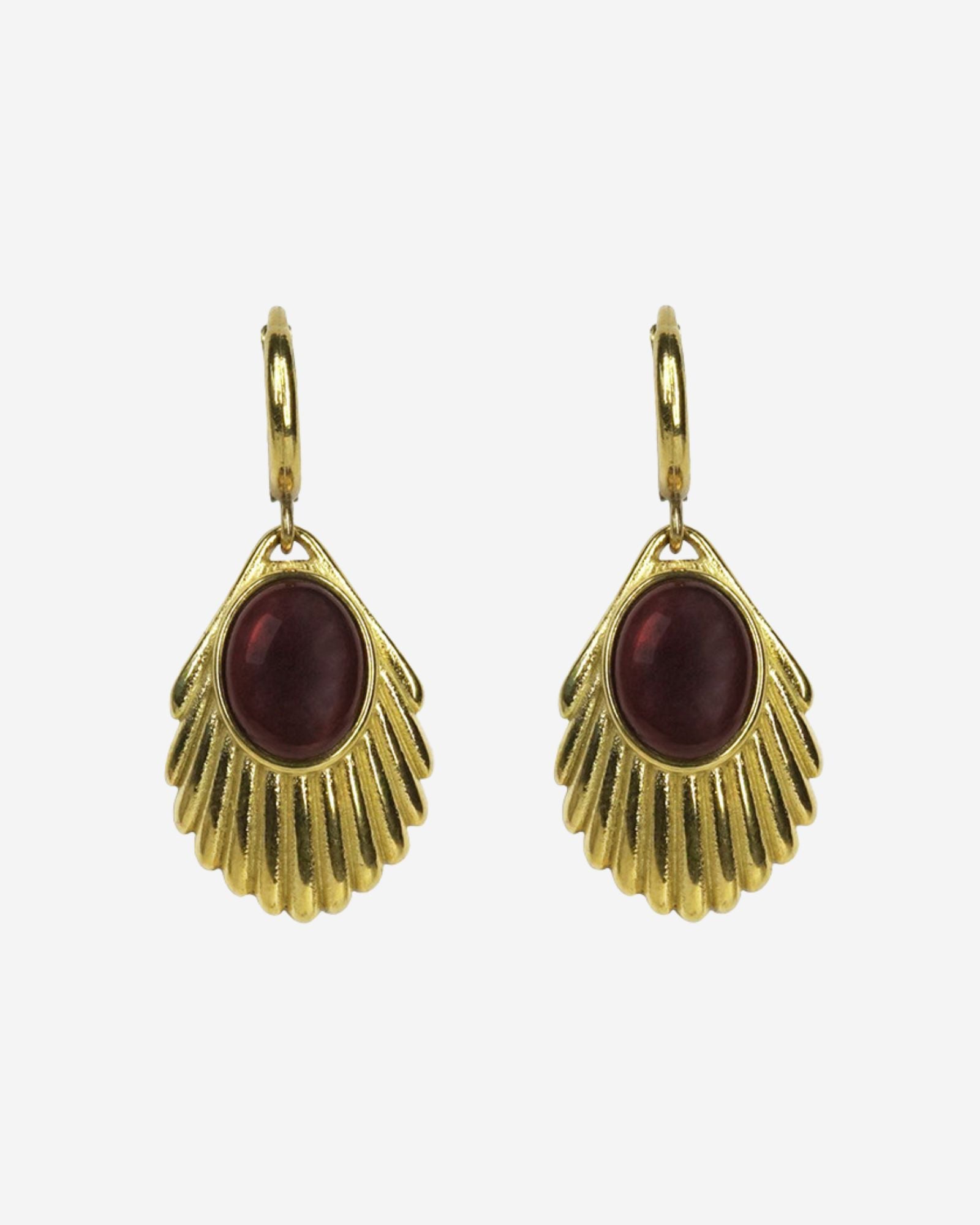 Venus Tawny Red Earrings Gold