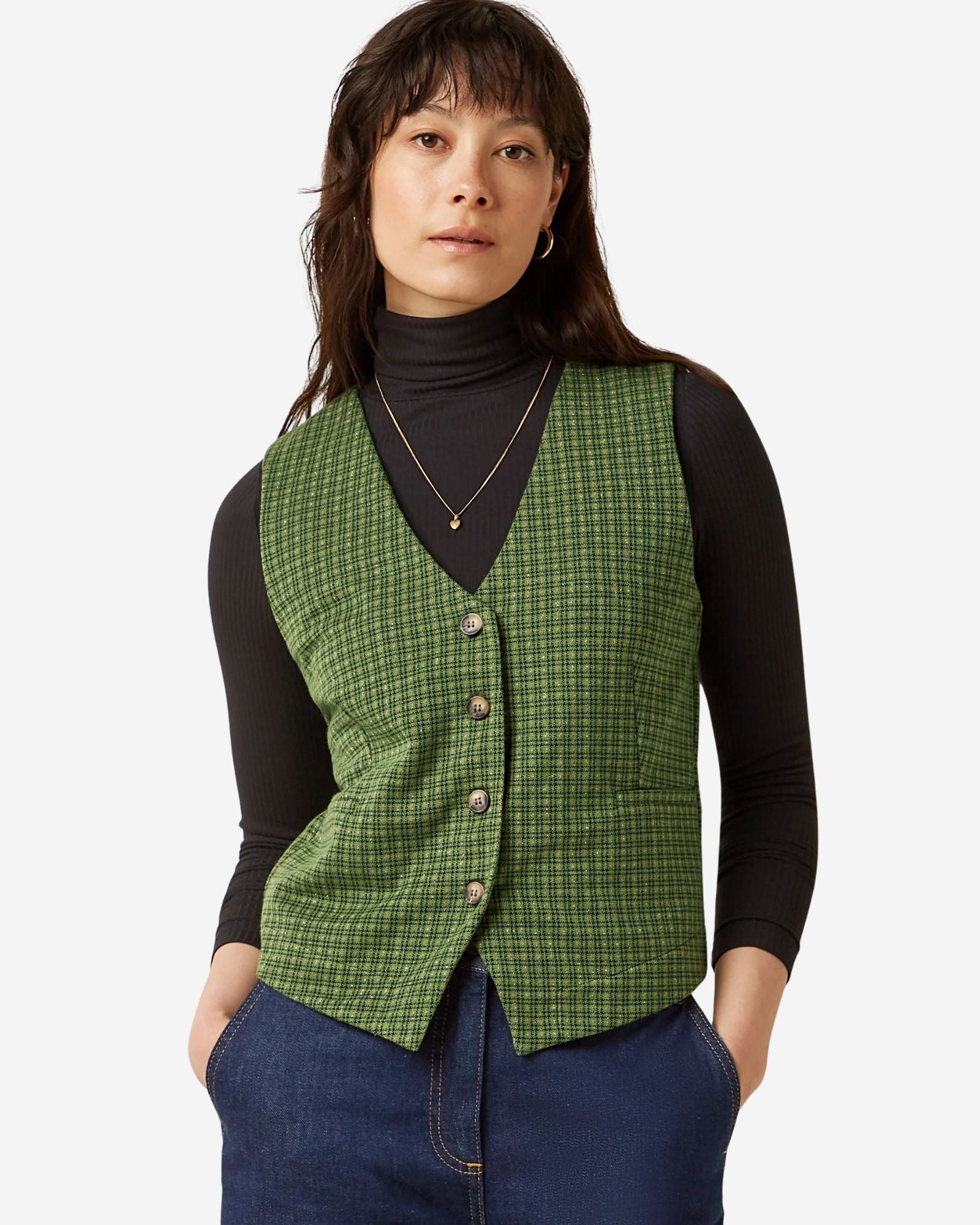 Bianca Gilet Check