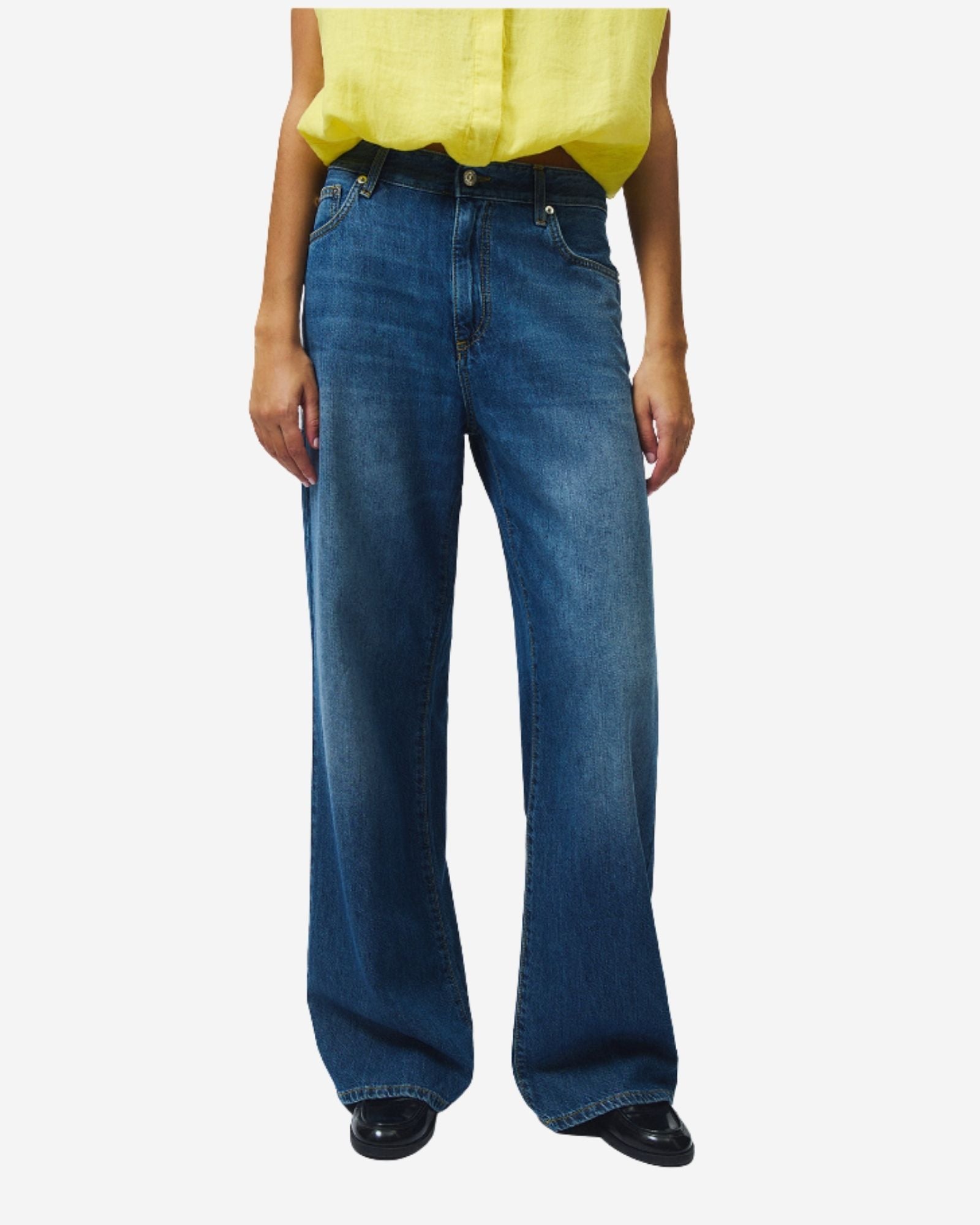 Super Wide Denim Cotton Linen Lyocell