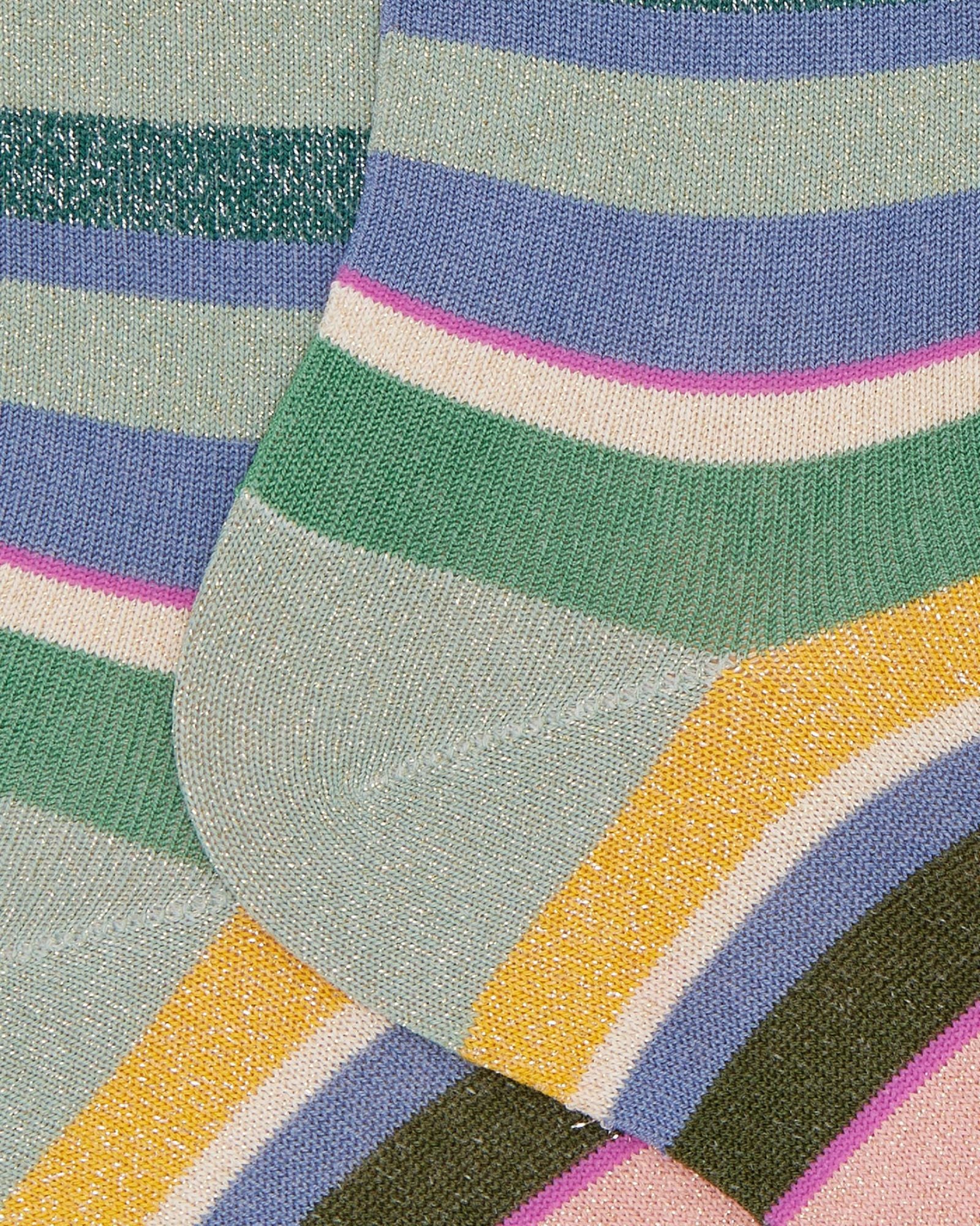 Calza Donna Corta Righe Lurex