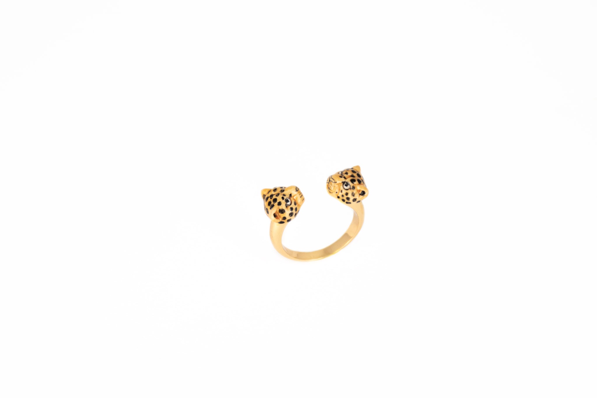 Leopard Head Facetoface Ring