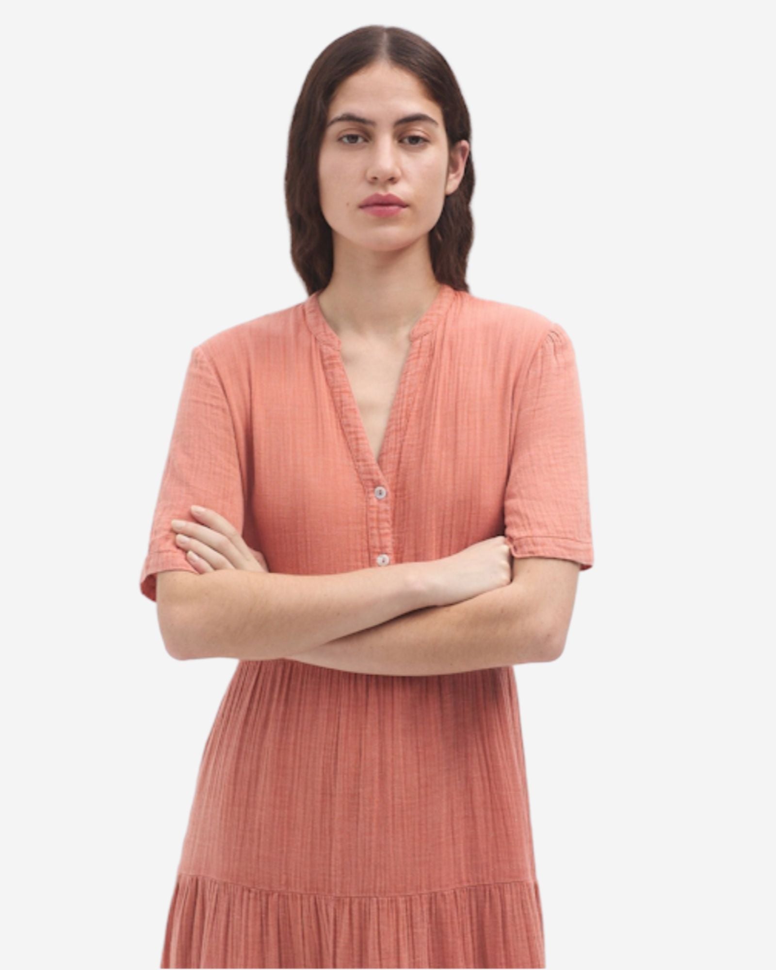 Double Fabric Wash Long Dress