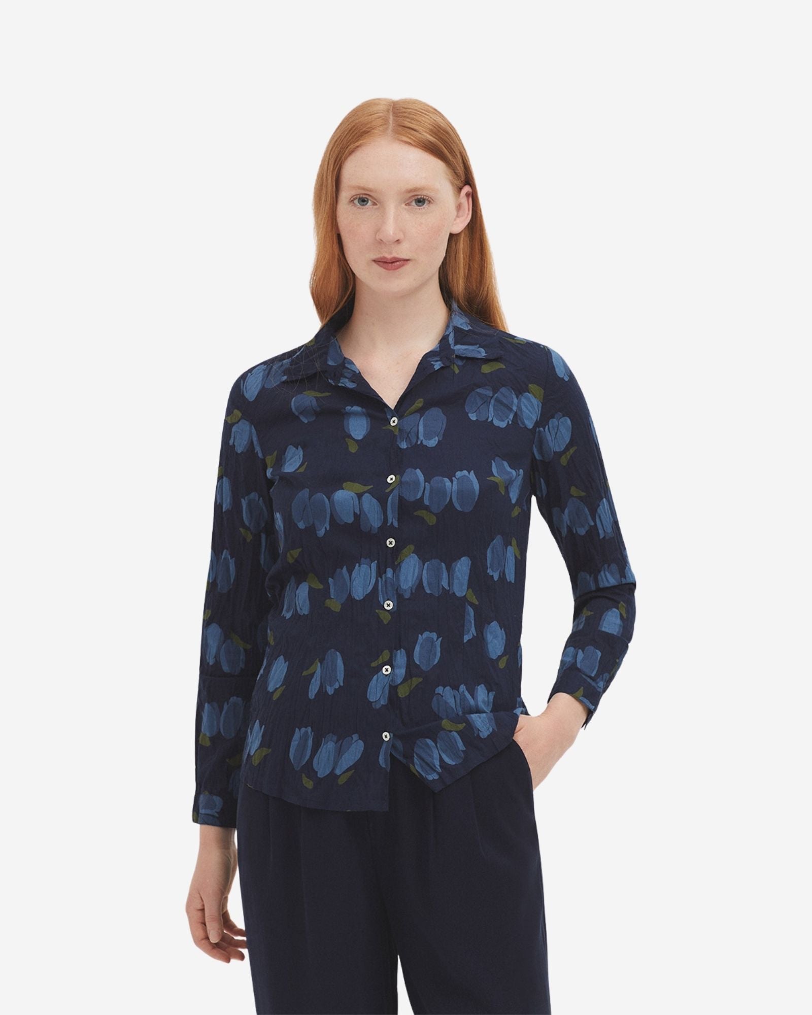 Tulip Print Basic Shirt