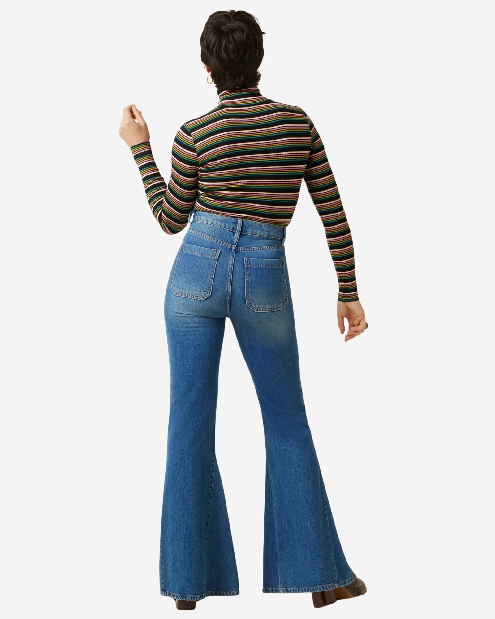 Roll Neck Top Frostine Stripe
