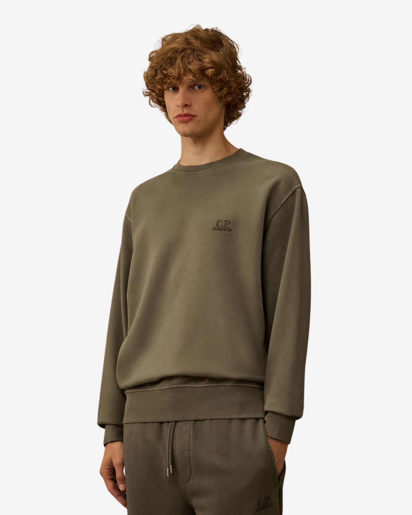 Sweatshirts Crew Neck In Brushed Emeriuzed Diagonal Fleece