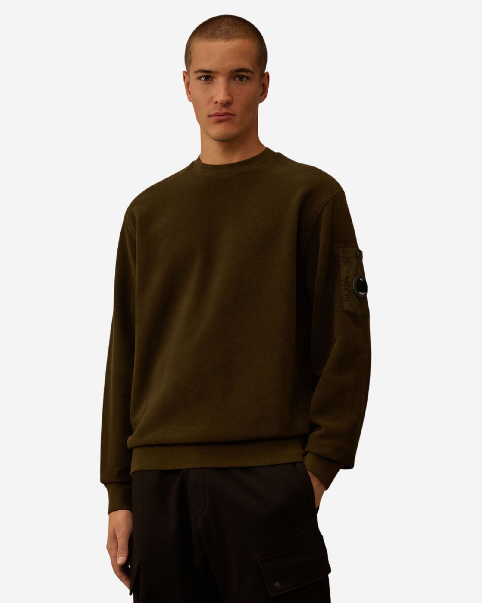 Sweatshirts Crew Neck In Brushed Emerized Diagonal Fleece