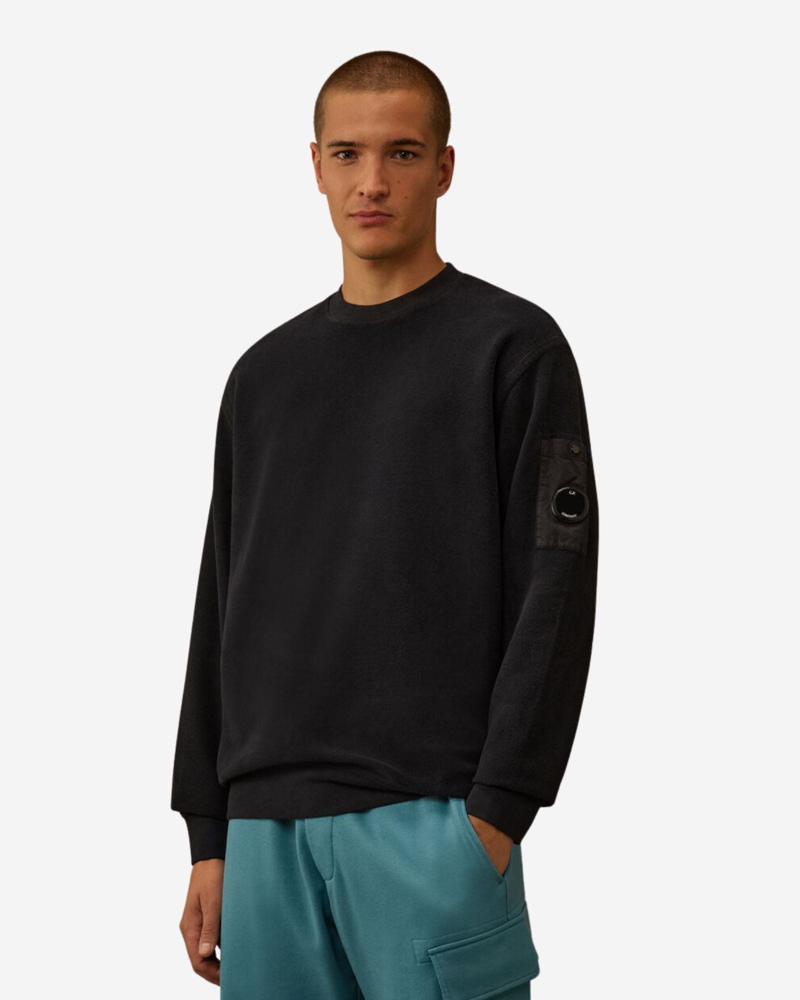 Sweatshirts Crew Neck In Brushed Emerized Diagonal Fleece