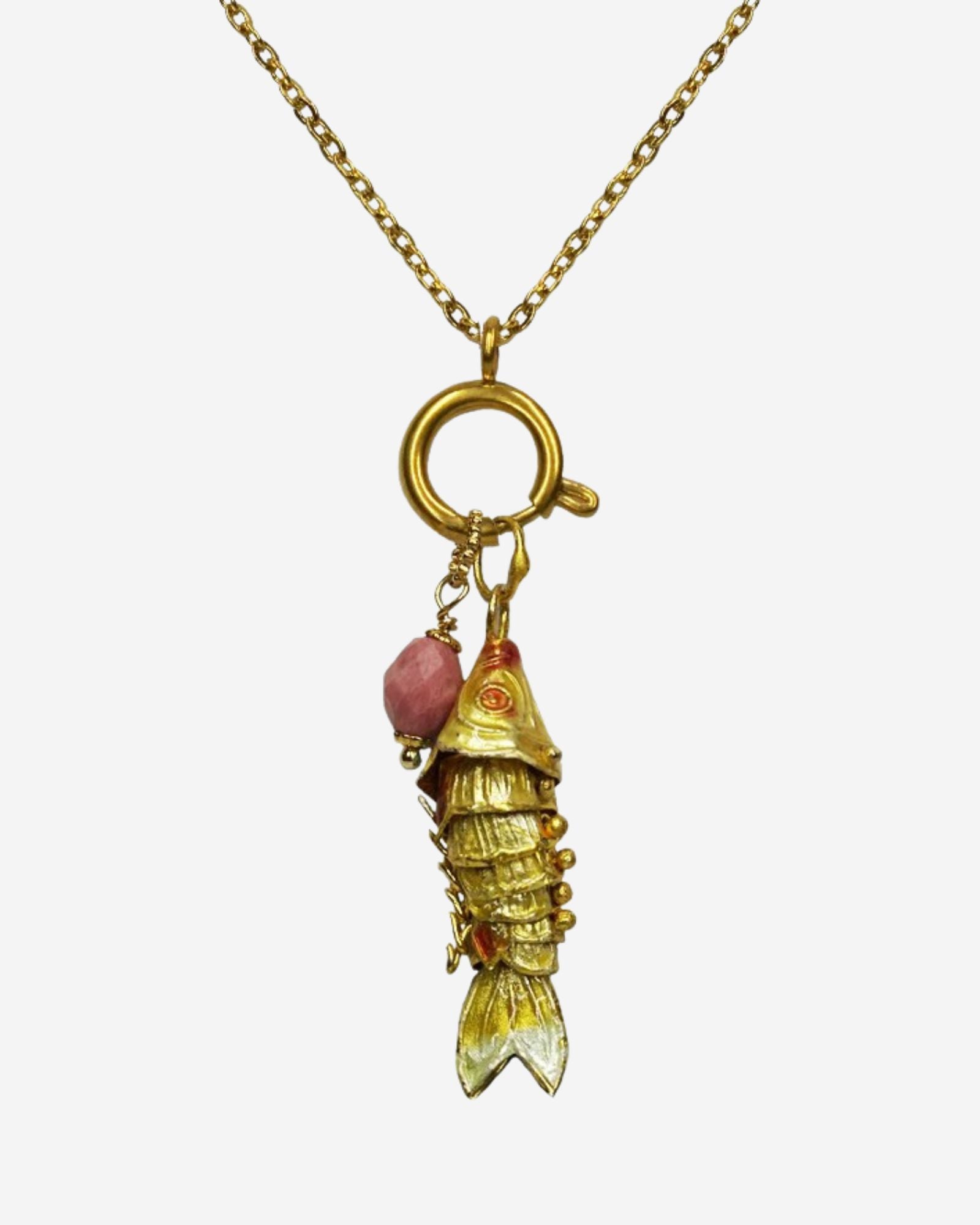 Yellow Koi Charm Necklace