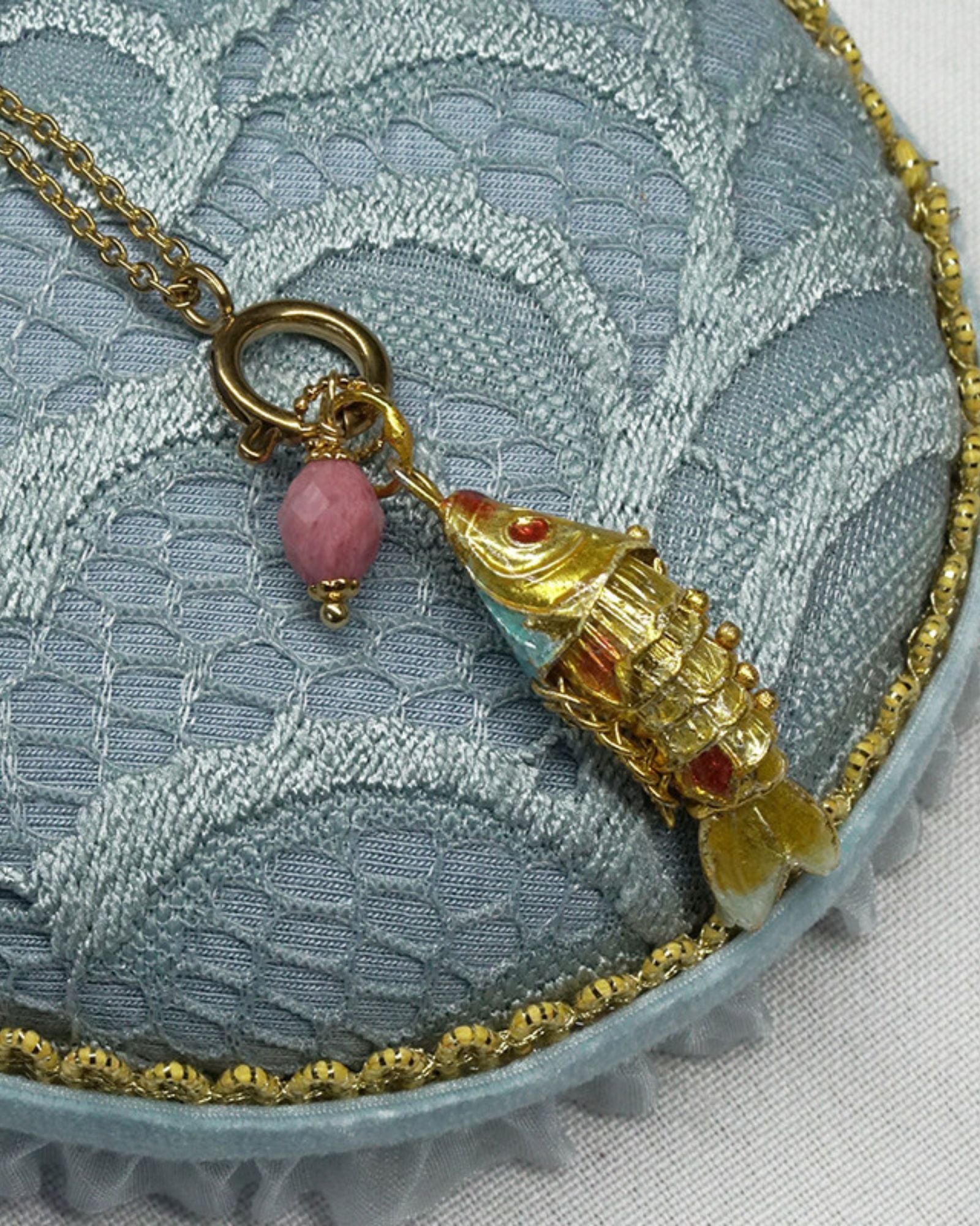 Yellow Koi Charm Necklace