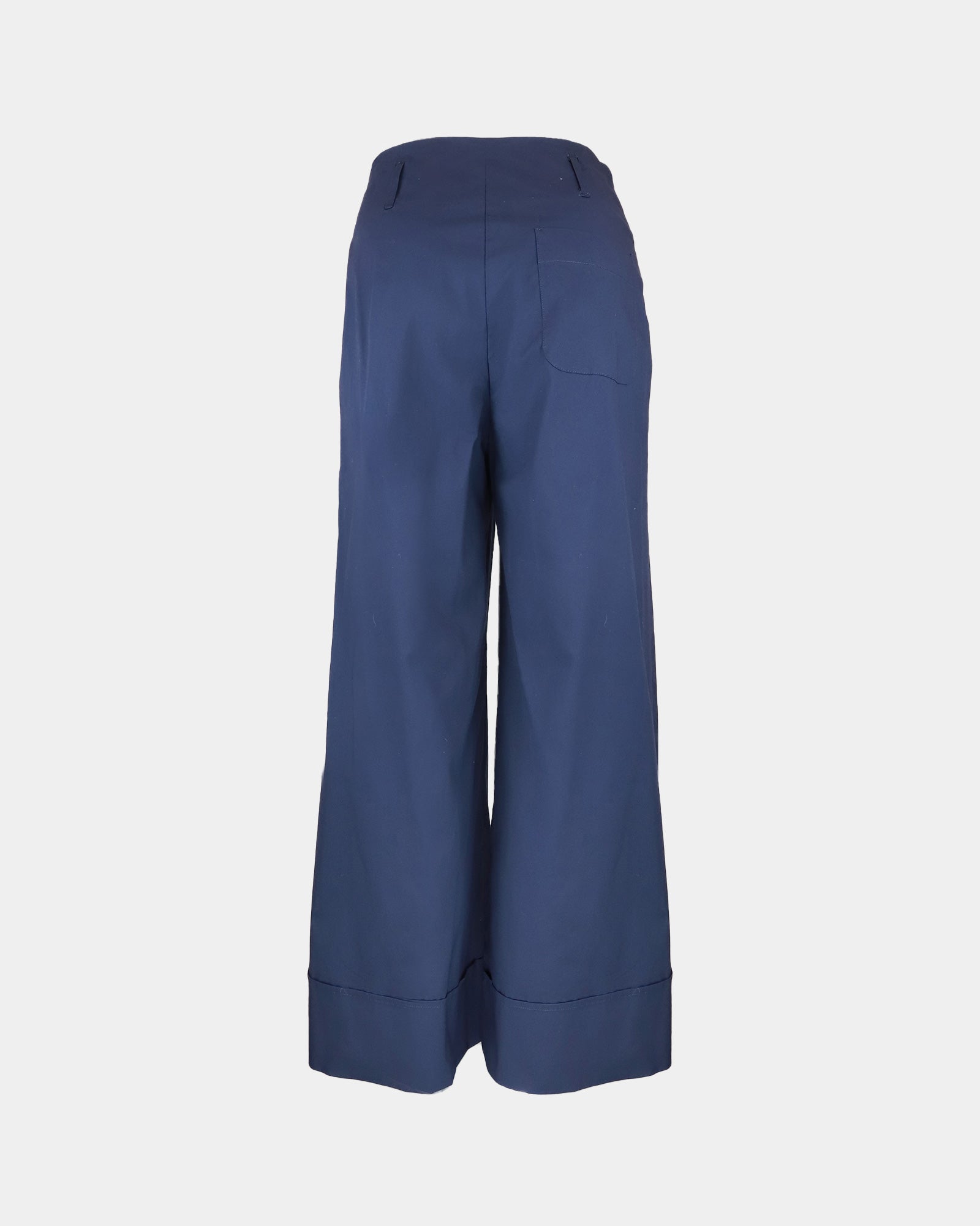 Pantalone Svasato Con Risvolto
