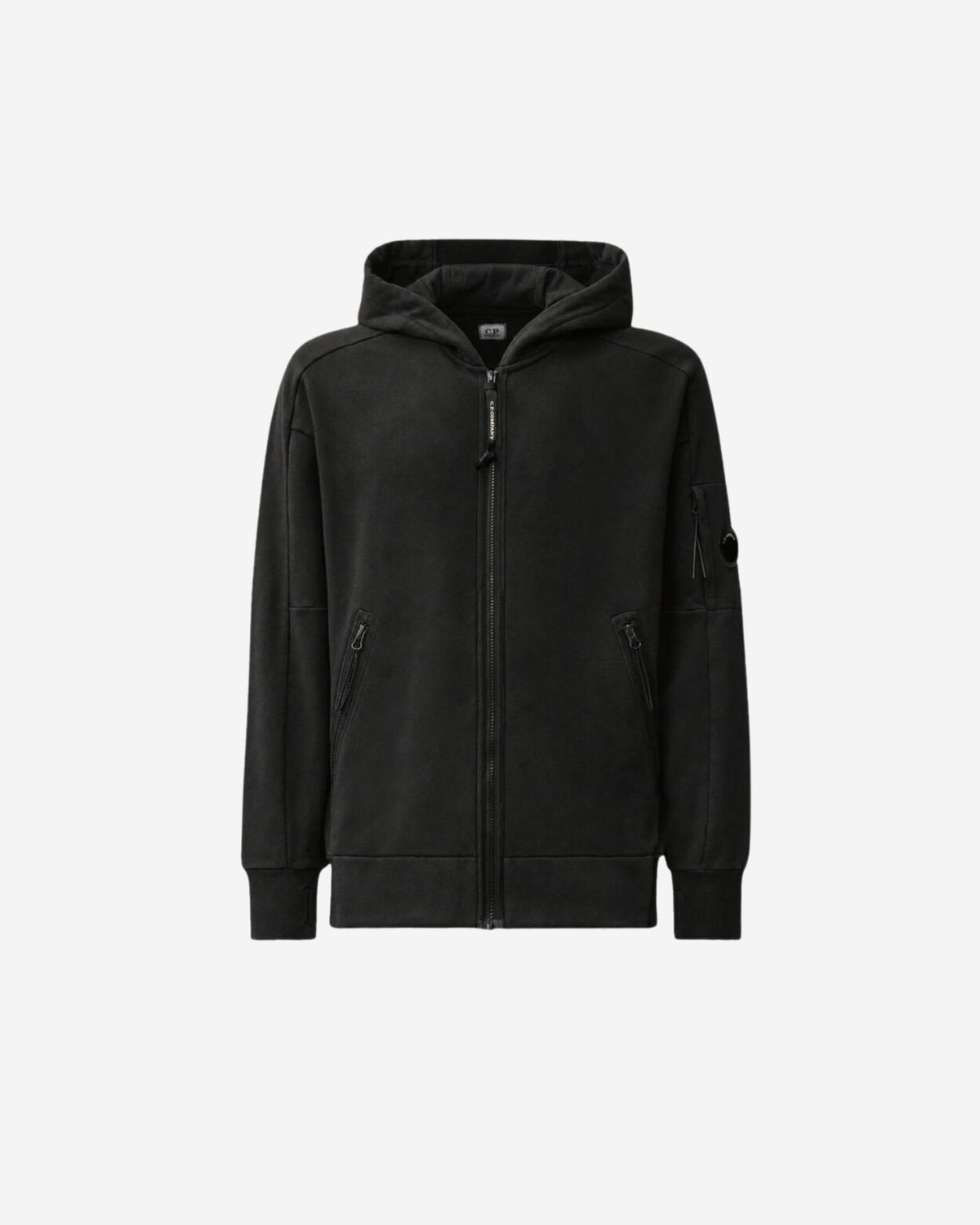 Sweatshirts Hooded Open In Diagonal Raised Fleece