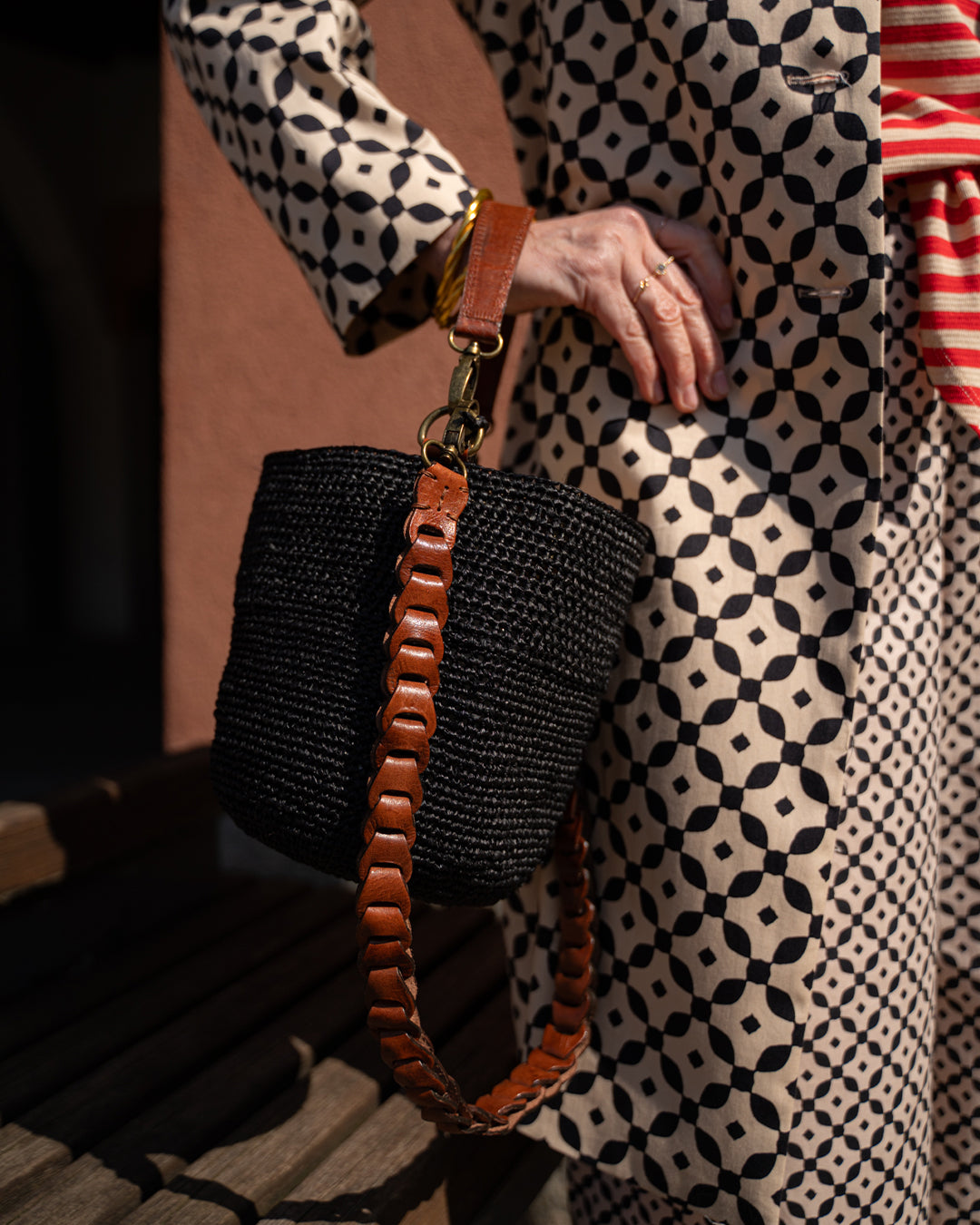 Borsa In Rafia Akama Nera